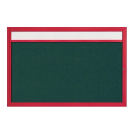 United Visual Products Slim Enclosed Corkboard, 36"x36", White Alum Frame/Buff UVEB3636-WHITE-BUFF